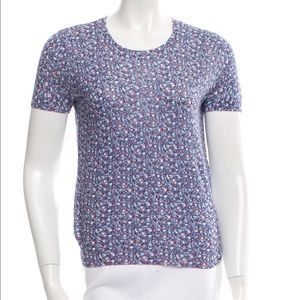 Tory Burch short sleeve knit top with crew neck